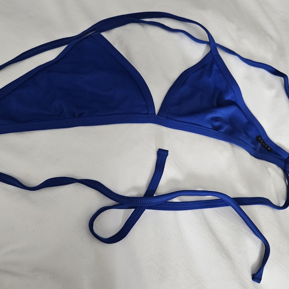 JOLYN Blue Triangle Bikini Top